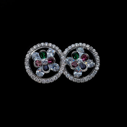 Gleaming Blossom Halo Earrings - Handmade Floral Statement Jewelry