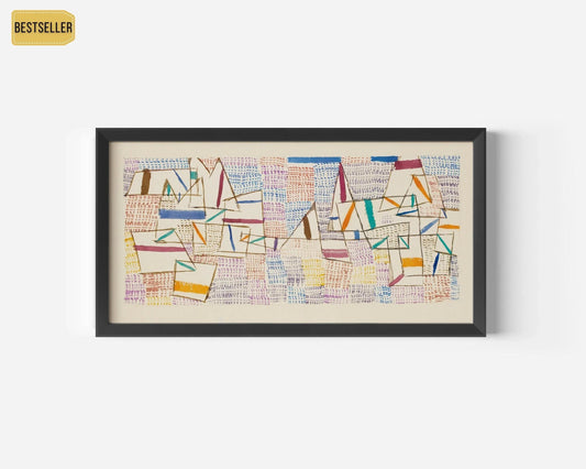 Estampe d'art abstrait « À Côté de Provence » de Paul Klee : Panoramique large (2x1)