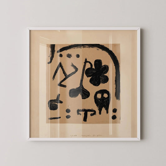 Paul Klee 'Marks for Later' Abstract Art Print: Mid-Century Modern Beige Giclee