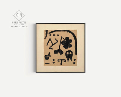 Paul Klee 'Marks for Later' Abstract Art Print: Mid-Century Modern Beige Giclee