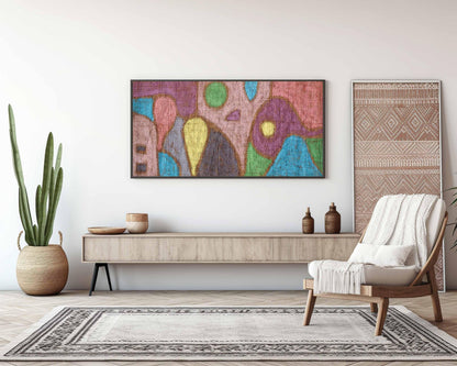 Paul Klee - Mild Fruit | Colorful Modern Abstract Wide Panoramic Art (available handframed or unframed) 2x1