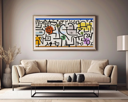 Paul Klee - Rich Harbour | Modern Abstract Wide Panoramic Art (available handframed or unframed) 2x1