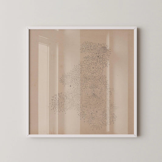 Paul Klee Rosenhag Print: Beige & Black Mid-Century Modern Sketch