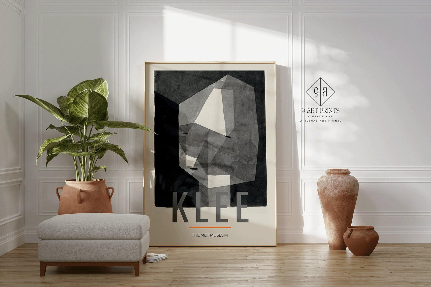 Paul Klee - Rough Cut Head | Neutral Modern Art Exhibition Poster (available handframed or unframed)