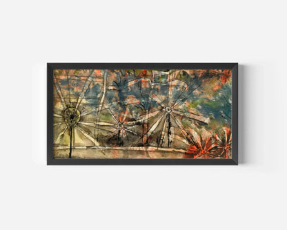 Paul Klee - Streetlamps | Modern Abstract Wide Panoramic Art (available handframed or unframed) 2x1