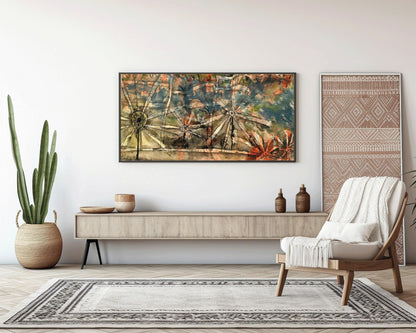 Paul Klee - Streetlamps | Modern Abstract Wide Panoramic Art (available handframed or unframed) 2x1
