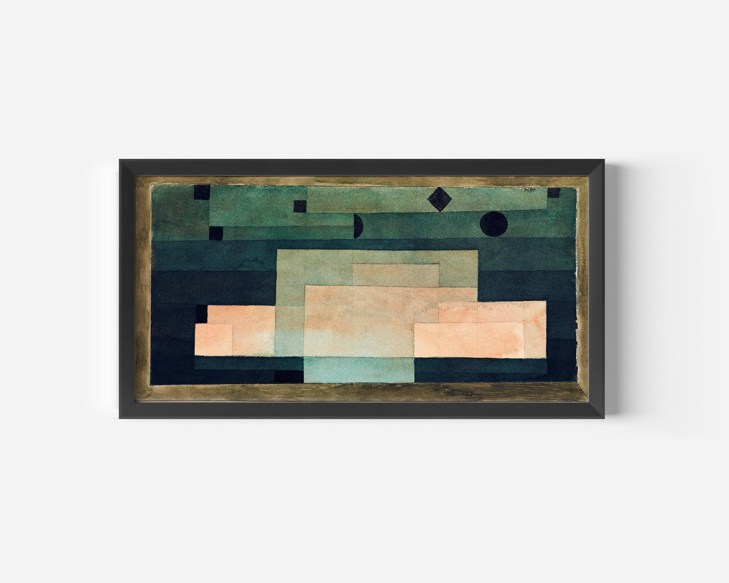 Paul Klee Print: The Firmament Above the Temple, Abstract Panoramic Art (2x1)