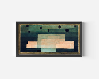 Paul Klee Print: The Firmament Above the Temple, Abstract Panoramic Art (2x1)
