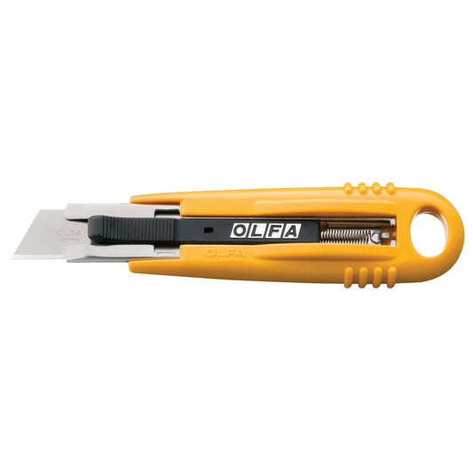 Self-Retracting Safety Knife, 19 mm, Carbon Steel, Heavy-Duty, Plastic Handle