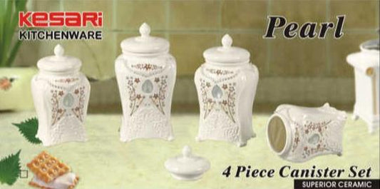 Ensemble de 4 bocaux en céramique Pearl