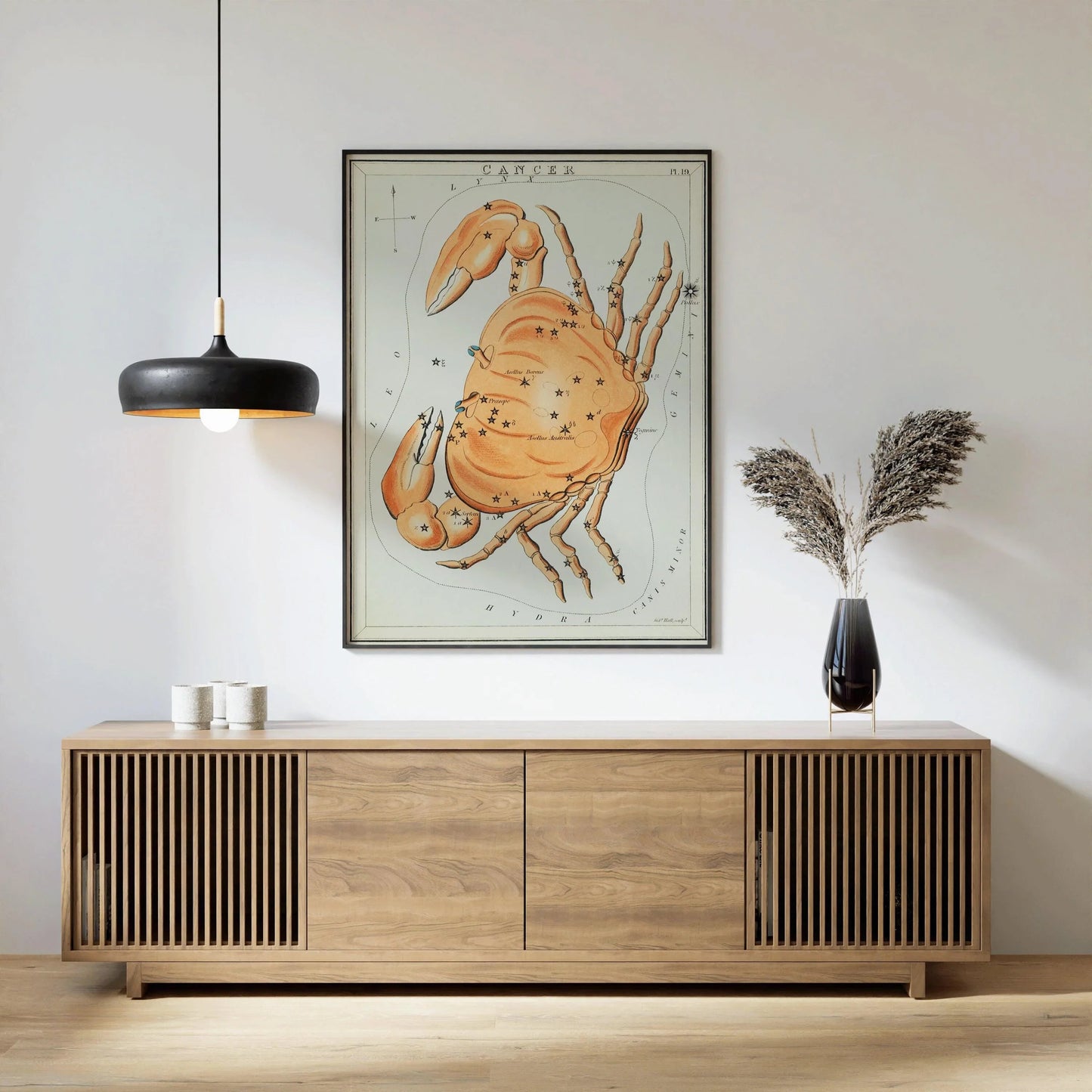 Impression Personnalisable Signe Astrologique Vintage - Cancer | Sidney Hall Art (disponible encadrée à la main ou non encadrée)