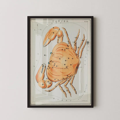 Impression Personnalisable Signe Astrologique Vintage - Cancer | Sidney Hall Art (disponible encadrée à la main ou non encadrée)