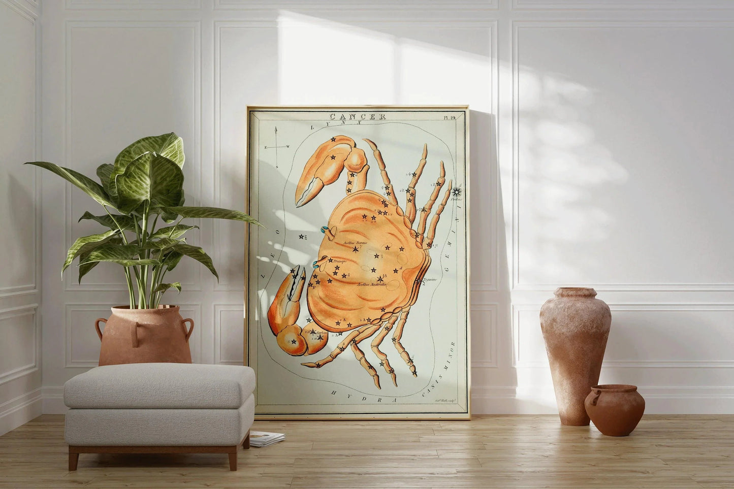 Impression Personnalisable Signe Astrologique Vintage - Cancer | Sidney Hall Art (disponible encadrée à la main ou non encadrée)