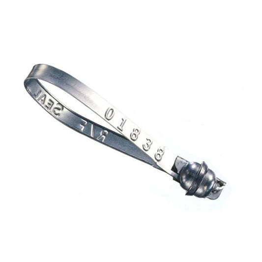 Scellé métallique Tyden Ball Seal, 8-1/2", bord standard, scellé pour camion
