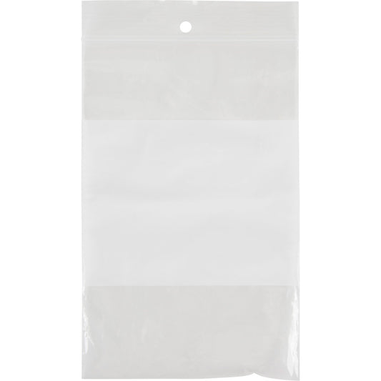 Sachets en polyéthylène à bande blanche, refermables, 15,24 cm x 10,16 cm, 2 mils