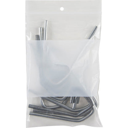 White Block Poly Bags, Reclosable, 6" x 4", 2 mils