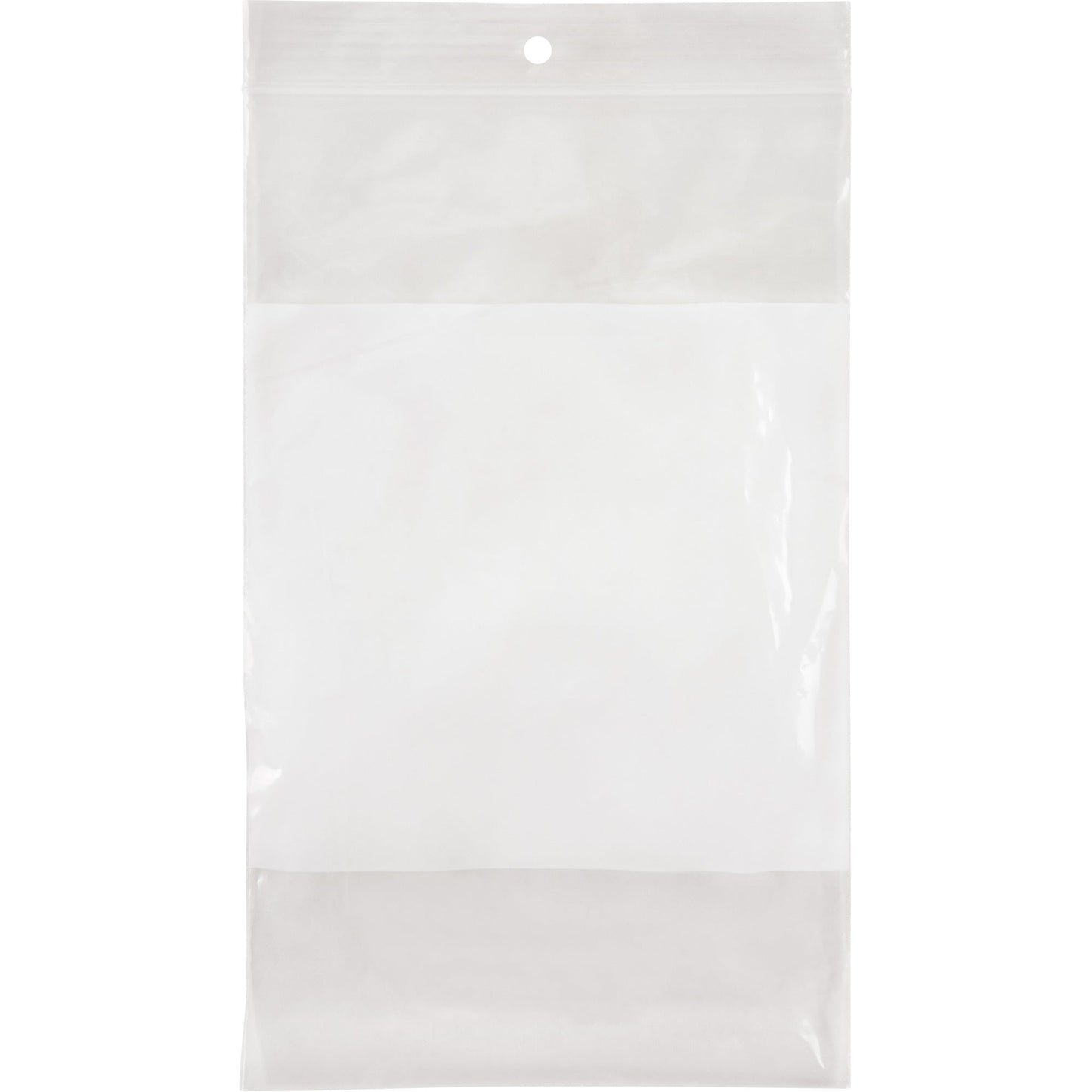 White Block Poly Bags, Reclosable, 8" x 5", 2 mils