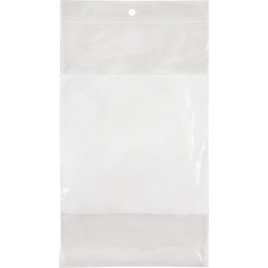 Sacs en polyéthylène à bande blanche inscriptible, refermables, 20,3 x 12,7 cm, 2 mil