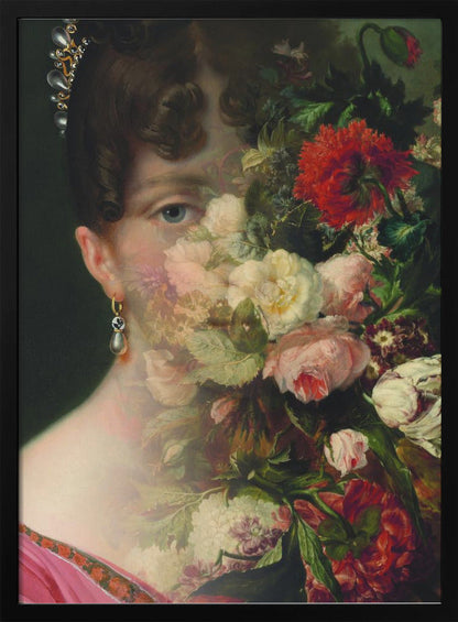 Portrait d'Hortense de Beauharnais, reine de Hollande, avec une nature morte florale