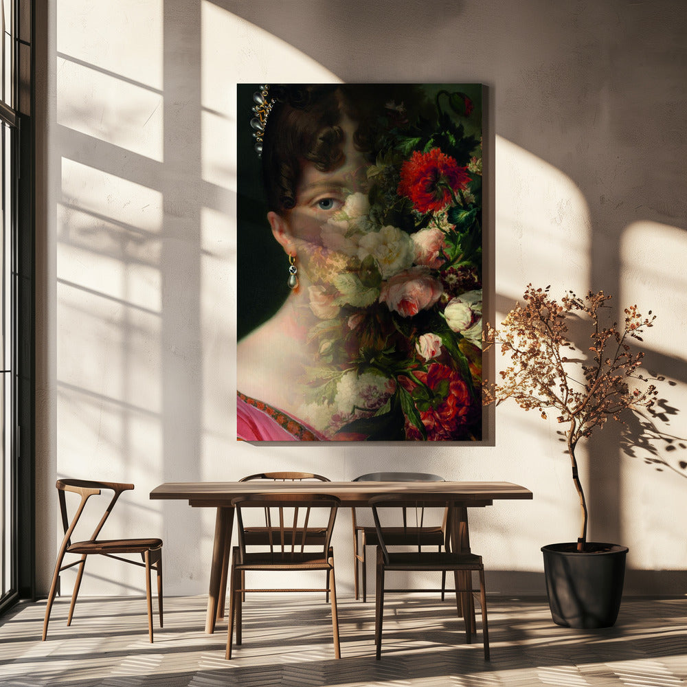 Portrait d'Hortense de Beauharnais, reine de Hollande, avec une nature morte florale