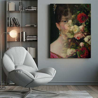 Portrait d'Hortense de Beauharnais, reine de Hollande, avec une nature morte florale