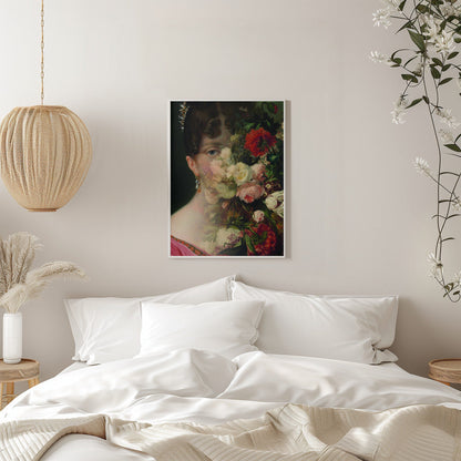 Portrait d'Hortense de Beauharnais, reine de Hollande, avec une nature morte florale