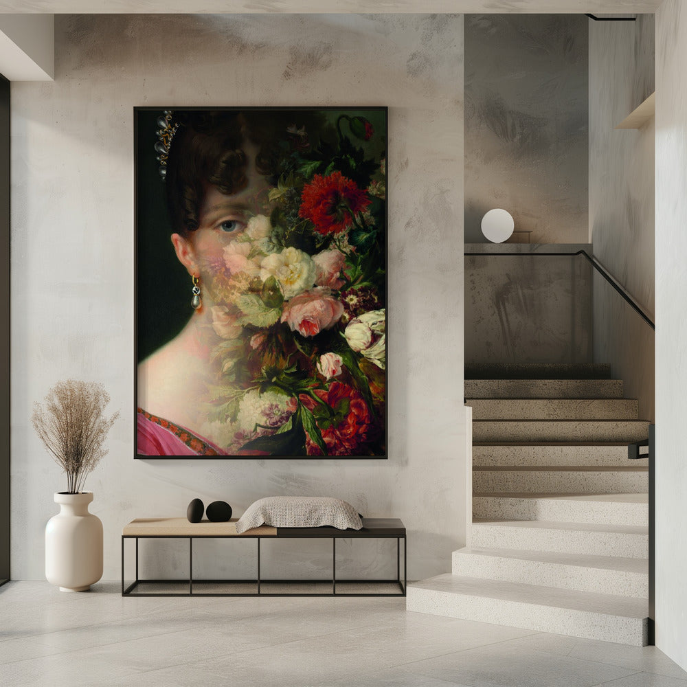 Portrait d'Hortense de Beauharnais, reine de Hollande, avec une nature morte florale