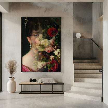 Portrait d'Hortense de Beauharnais, reine de Hollande, avec une nature morte florale