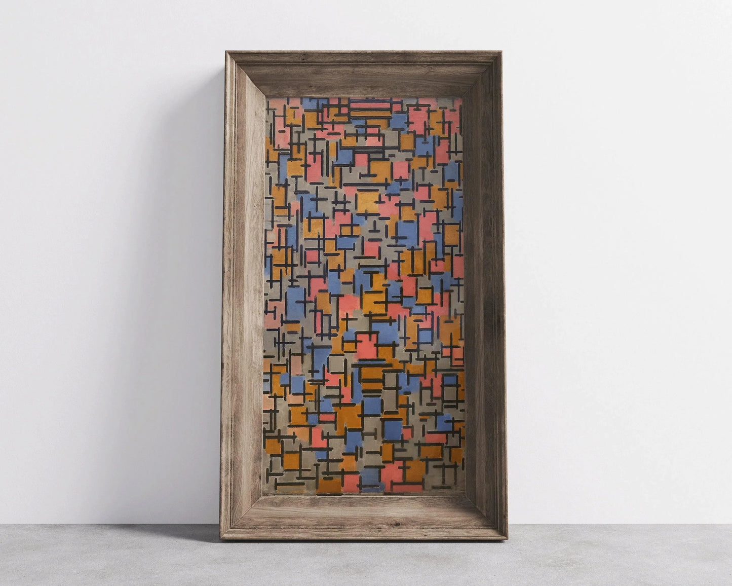 Piet Mondrian Composition (1916) Art Print: Vintage Mid-Century Modern Giclee Print (2x1)