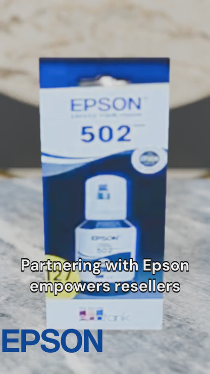 Epson T502 Ink Bottle, Pigment Black, w/Sensor