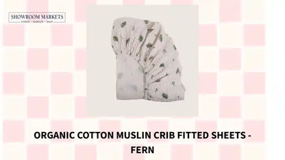 Organic Cotton Muslin Crib Fitted Sheets - Fern by@Outfy