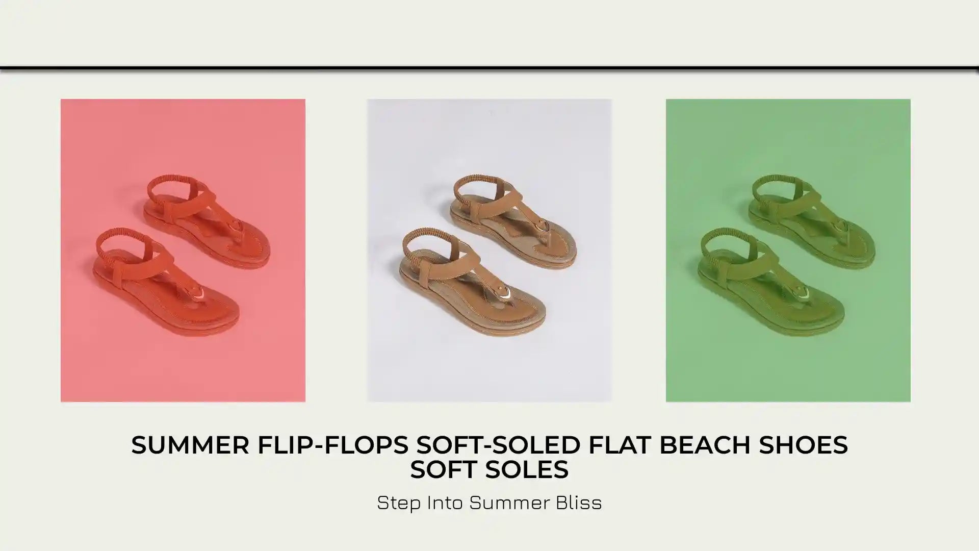 Summer Flip-flops Soft-soled Flat Beach Shoes Soft Soles by@Outfy