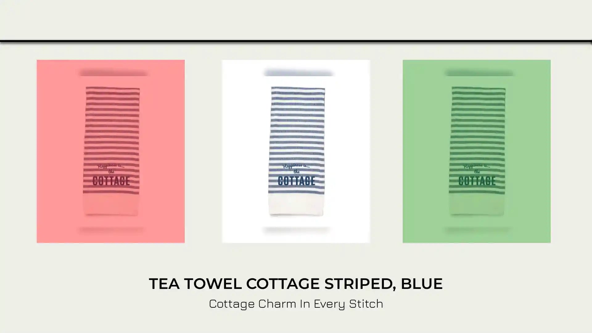 Tea Towel Cottage Striped, Blue by@Outfy