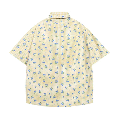 Printed Small Cherry Short-sleeved Shirt