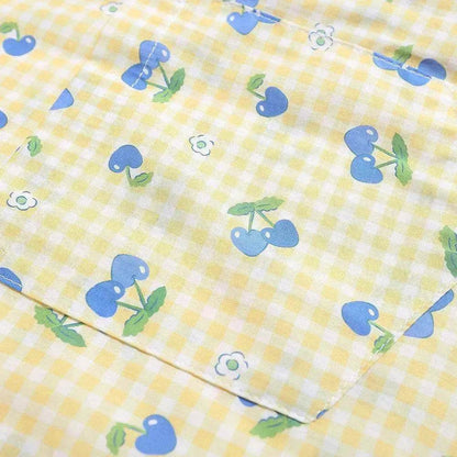 Printed Small Cherry Short-sleeved Shirt