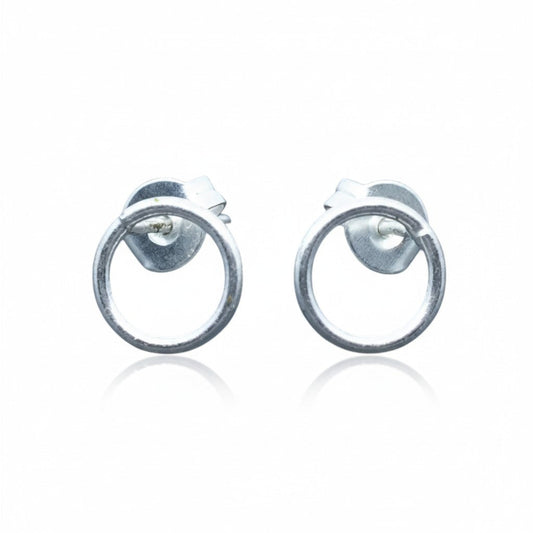 Boucles d'oreilles clous en plaqué argent cercle ouvert