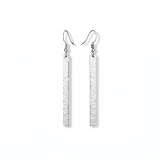 Boucle d'oreille barre métallique - Couleur argent