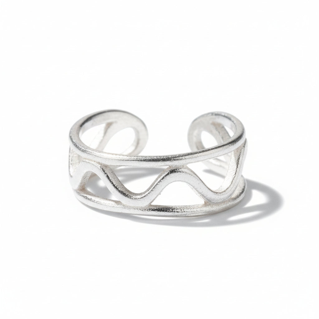 Bague Ondulée – Plaqué Argent