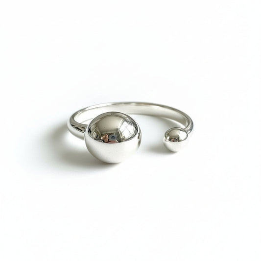 Open Ball Ring - Grey Stainless Steel