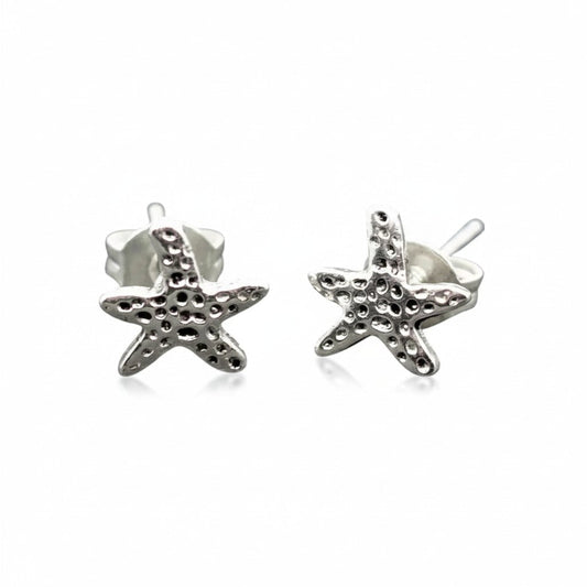 Boucles d'oreilles clous plaquées argent étoile de mer