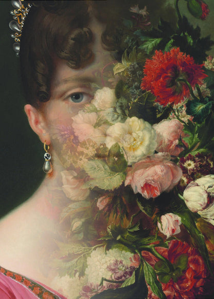 Portrait d'Hortense de Beauharnais, reine de Hollande, avec une nature morte florale