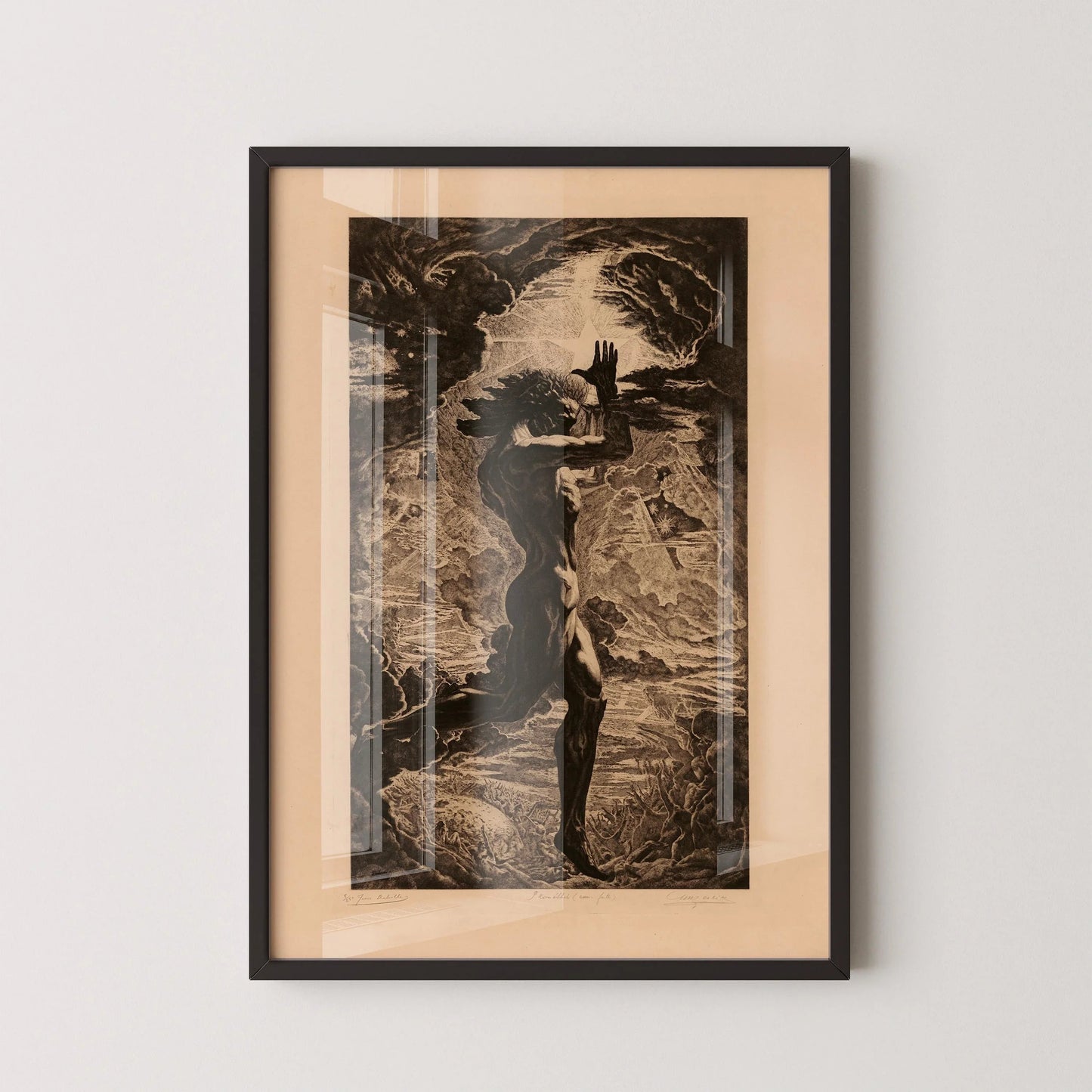 Jean Delville Prometheus Giclee Print: Symbolist Sketch Art, Framed or Unframed