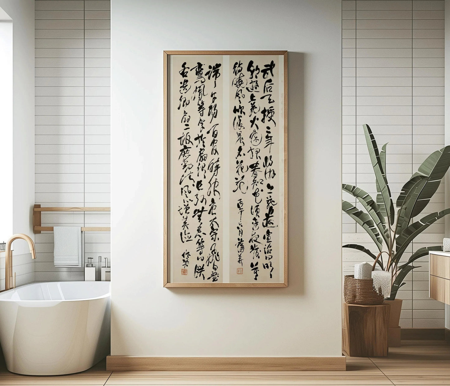Pu Hua Chinese Calligraphy Art Print: 19th Century Giclee