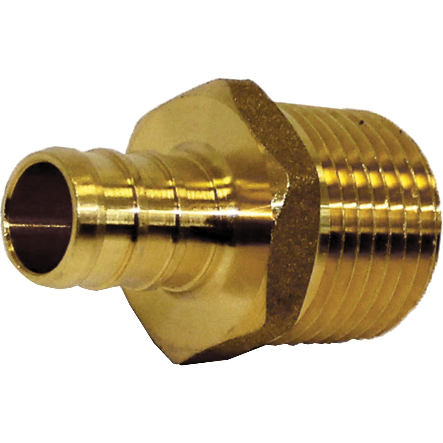 Lead-Free Male Adapter, Barb x MPT, 1/2" Dia., Brass