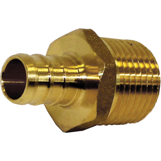 Lead-Free Male Adapter, Barb x MPT, 1/2" Dia., Brass