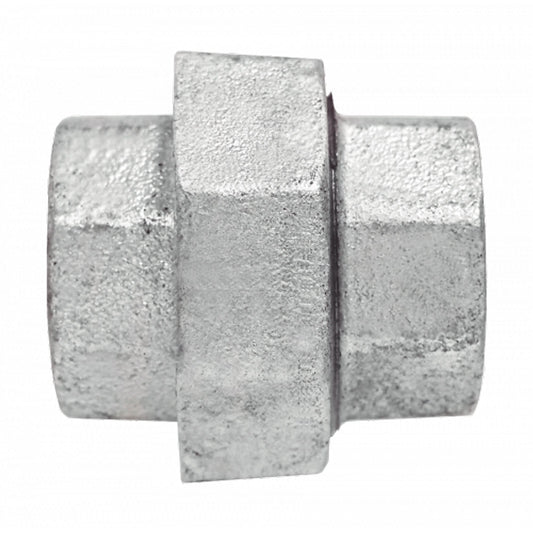 Union Pipe Fitting, 1/8", Galvanized Iron, FPT