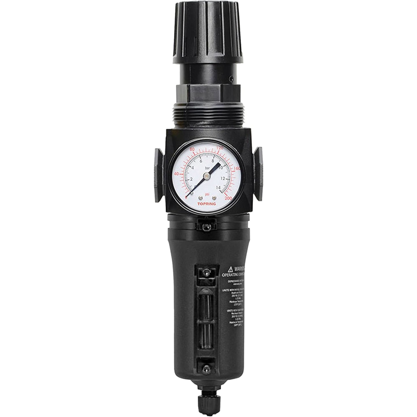 Manual Drain Filter/Regulator with Metal Bowl Modulair 300, 1/4" NPT, 250 PSI, 5.1 fl. oz. Capacity