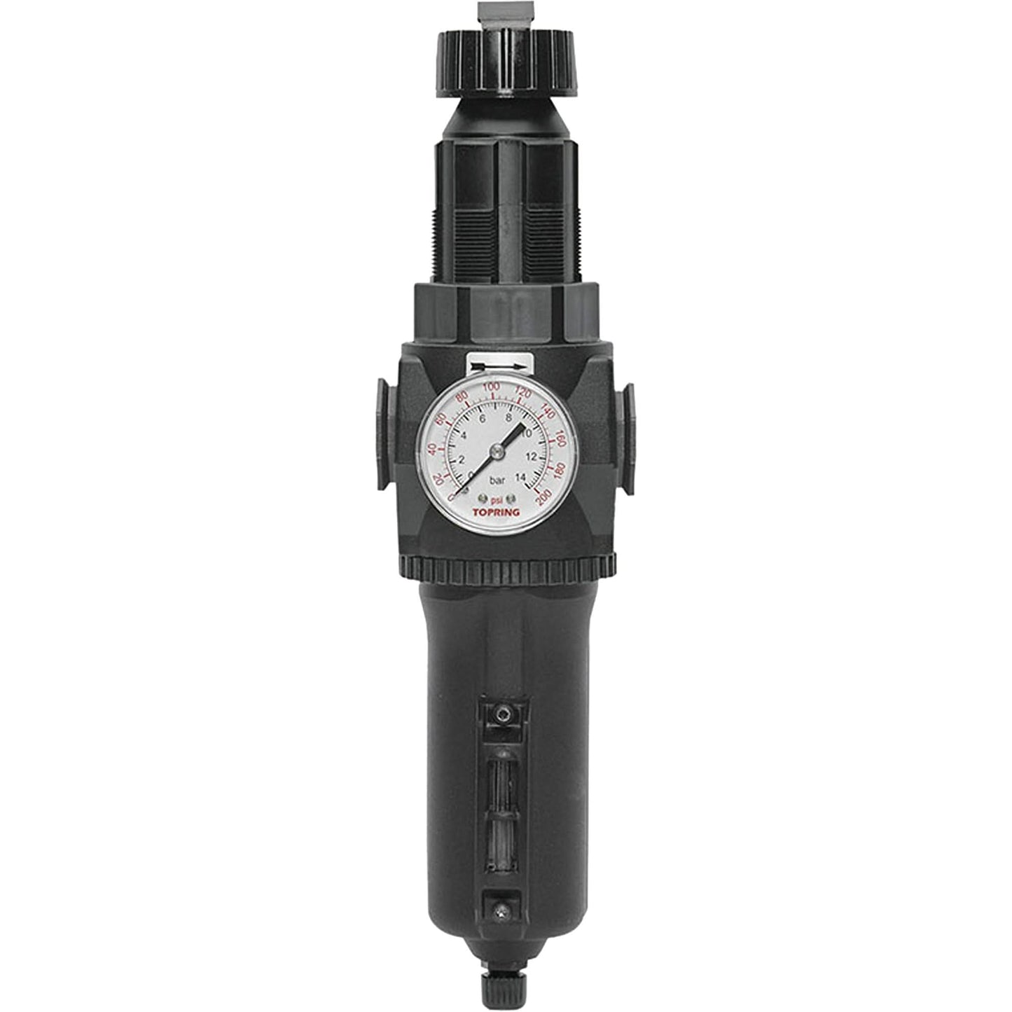 Manual Drain Filter/Regulator with Metal Bowl & Gauge Modulair 400, 1/2" NPT, 200 psi, 9.1 fl. oz. Capacity