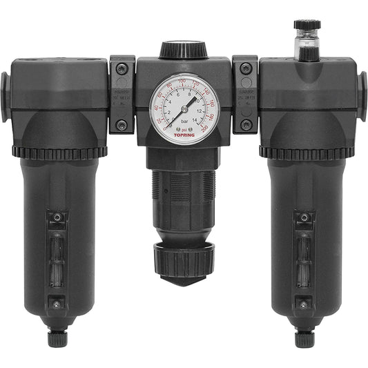 Filtre, Régulateur et Lubrificateur Manuels avec Bol Métallique Modulair 400, 1/2" NPT