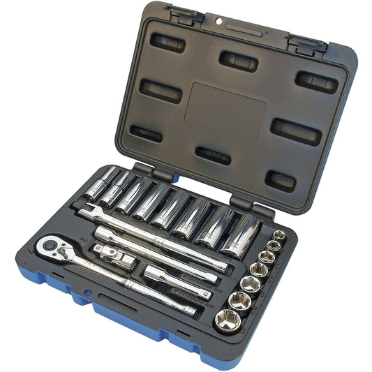 SW3821-6 Jeu de clés et douilles SAE à 6 pans, 21 pièces, entraînement 3/8", profondes